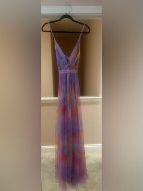Women’s NWT MANIJU Lavender MultiColor AvantGarde Prom Party Dress Gown Flirty S